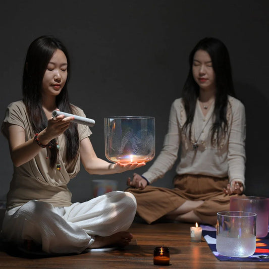 Crystal Singing Bowl Dawn Sand for Meditation and Sound Bath